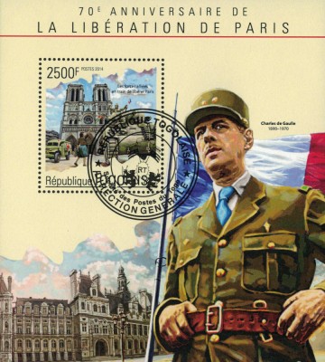 TOGO 2014 - Aniversari WW2, eliberarea Parisului, 70 de ani /colita foto