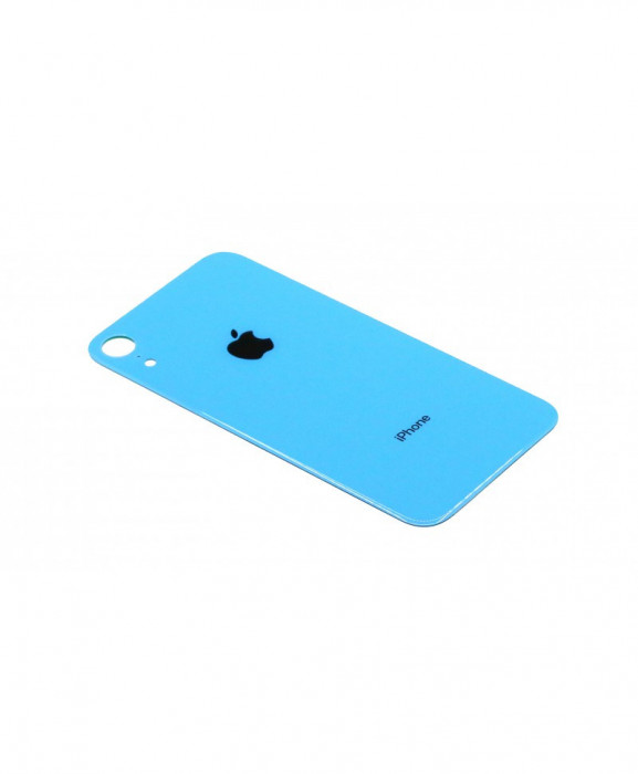 Capac Baterie Apple iPhone XR Albastru, cu gaura pentru camera mare