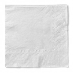 Servetele de masa 3 straturi, Tissue - Albe / 33 x 33 cm / 100 buc