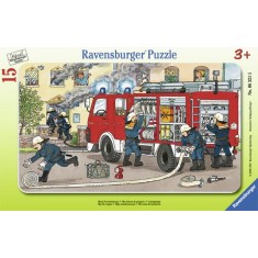 Puzzle tip rama masina de pompieri 15 piese