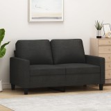 VidaXL Canapea cu 2 locuri, negru, 120 cm, material textil