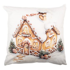 Fata perna Craciun Casuta textil multicolor 45x45 cm