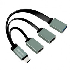 Hub USB Logilink UA0315 1x USB 3.2 gen 1 + 2x USB 2.0 Black foto