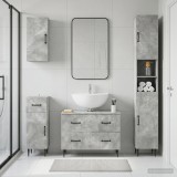 Cumpara ieftin Set de dulapuri pentru baie, 4 piese HAARLEM Gri Beton