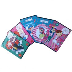 Set de 5 Caiete Tip 1, Linomag&reg;, Pentru scolari si profesori, Modele pentru fete, A5, 24 FILE, 70gm&sup2;, Multicolor