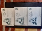 Set de 3 Carti Postale - Nava Scoala - Mircea - stampile deosebite