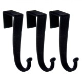 Set 3 C&acirc;rlige Ușă/Dulap Catifelate Negre Plastic, Ajustabile 5x2.5x12cm, Ușor de Montat