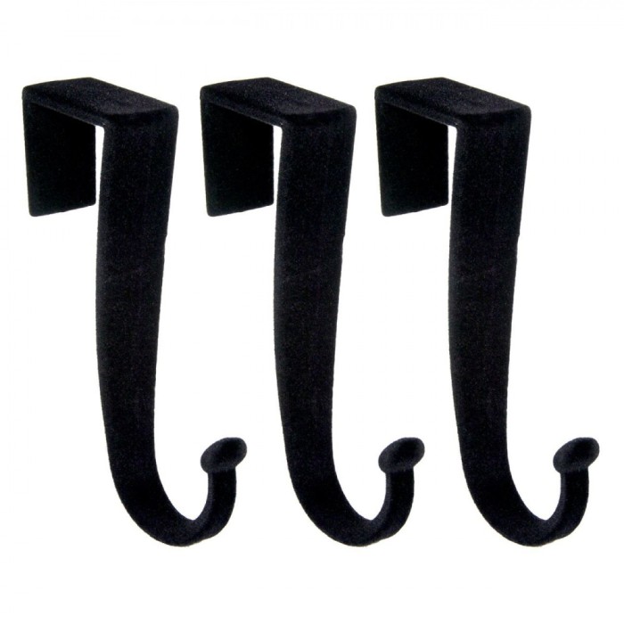 Set C&acirc;rlige Ușă și Dulap, Catifelate, Plastic, Negru, 3 Bucăți