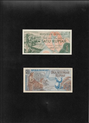 Set Indonezia 1 + 2 1/2 rupiah rupii 1961 unc foto