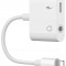 Adaptor Co2, Lightning Mini Jack 3,5Mm + Incarcare, Pentru Iphone 5, 6, 7, 8, X, Xs, Xr, Se, 11, 12, 13, 14, Plus, Pro, Max, Alb