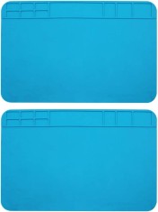 Set 2 covorase pentru pistol de lipit, Silicon, 30 x 20 cm, Albastru