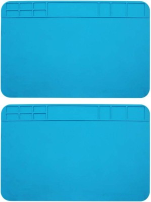Set 2 covorase pentru pistol de lipit, Silicon, 30 x 20 cm, Albastru foto
