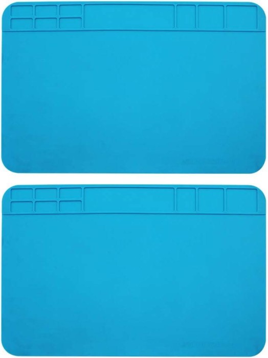 Set 2 covorase pentru pistol de lipit, Silicon, 30 x 20 cm, Albastru