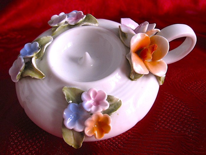 SFESNIC PORTELAN PORFIN CLUJ DECOR CU FLORI SI TRANDAFIRI IN RELIEF 12.5 CM