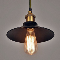 Pendul cu Palarie 22cm 1m pentru Becuri Vintage Edison E27 60W foto