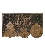 Covoras intrare decorativ pentru usa, decor Craciun, 75x43 cm