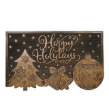 Covoras intrare decorativ pentru usa, decor Craciun, 75x43 cm
