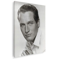 Tablou Paul Newman actori celebri alb negru 1512 Tablou canvas pe panza CU RAMA 20x30 cm