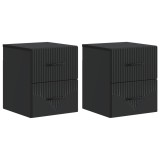 vidaXL Dulap de noapte suspendat 2 pcs Negru 34,5 x 33 x 40 cm 898978