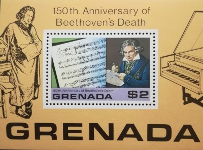 BC33, Grenada 1979, colita aniversara Beethoven foto