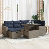 Gossi set canapele de gradina cu perne, 7 piese, maro, poliratan
