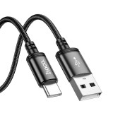 Hoco Cablu USB-A la USB-C X89, 3A, 2m, Negru