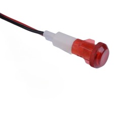 Indicator LED snap de panou din plastic , 10mm, 2 fire 20cm, rosu, 12-24V DC, IP67, FL1P-10QW-2-RED
