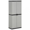 Gossi dulap depozitare de gradina, 3 rafturi, gri/negru, 68x40x168 cm