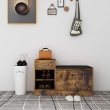 VidaXL Banchetă pantofar, stejar afumat, 94,5x31x57 cm, lemn prelucrat