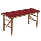 VidaXL Bancă de grădină pliabilă cu pernă, 118 cm, bambus 3063858