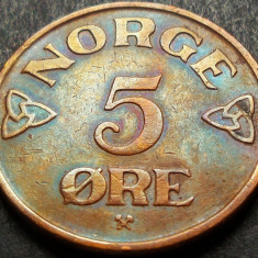 Moneda istorica 5 ORE - NORVEGIA, anul 1952 * cod 1585 A