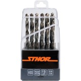 Sthor 21999 - Set burghie metal HSS 1-10 mm tija cilindrica 19 bucati