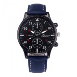 Cumpara ieftin Ceas Barbatesc Gescar Marina Blue, Sport-Elegant, Quartz, Curea Piele Ecologica Albastra, Cadran Negru, Analogic, 42mm