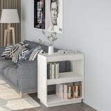 Gossi biblioteca, alb, 60x35x71 cm, lemn masiv de pin