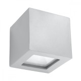 Lampă De Perete Leo Gri Ceramică/Sticlă 1 Bec Pătrat Modern De Interior