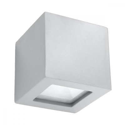 Lampă De Perete Leo Gri Ceramică/Sticlă 1 Bec Pătrat Modern De Interior foto
