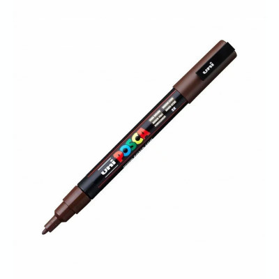 Marker Uni Posca 0.9-1.3Mm PC-3M Maro Inchis Uk foto