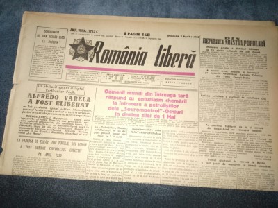 ZIARUL ROMANIA LIBERA 2 APRILIE 1950 foto