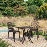 Cumpara ieftin Set mobilier bistro, 3 piese, bronz, aluminiu turnat