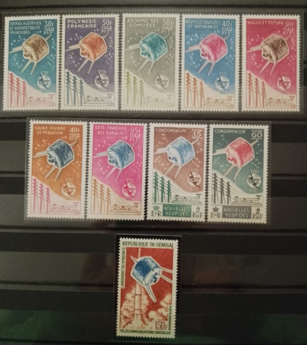 Taaf, Colonii franceze 1965 - Centenar U. I.T. , 9 colonii franceze,,dantelate , MNH