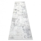 Covor, traversa modern DUKE 51378 crem / gri - Beton, piatră structurat, foarte moale, franjuri, 80x300 cm
