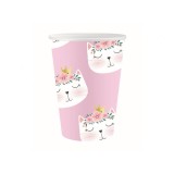 Set 6 pahare petrecere din carton, model pisica, 250 ml