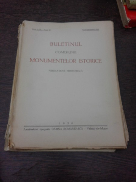 Buletinul Comisiunii Monumentelor istorice, iulie septembrie 1938