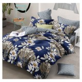Lenjerie pat dublu,bumbac finet,6 piese,cearceaf cu elastic 180x200cm, cearceaf pilota 200x230cm, 2 fete de perna 50x70, 2 fete de perna 70x70-A1117