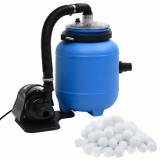 Pompă de filtrare pentru piscină, negru și albastru, 4 m&sup3;/h