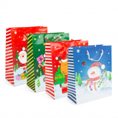 Pungă cadou de Crăciun – hârtie – 265 x 127 x 330 mm – 4 tipuri/ pachet