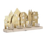 Decoratiune Orasel Craciun cu suporturi lumanari 38x8,5x20h