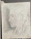 Cumpara ieftin Lot 7 schite vechi, 1946, George Pavlovici, creion pe hartie, 25 x 21 cm, 4 coli (din care 3 desenate fata - verso), artist roman