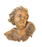 Heruvim Vintage Sculptat Manual Lemn Arțar, Stil Baroc, 11x12cm, Decor Agățat