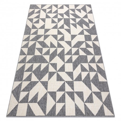 Covor SPRING 20414332 triunghiuri sisal, buclat - gri / kr&eacute;m, 200x290 cm